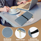 Travel Passport Wallet, RFID Blocking Passport Holder with Zipper, Passport Cover for Women Men, PU Leather Travel Document Organizer with Card Slots, Gift for Family Friends, Blue