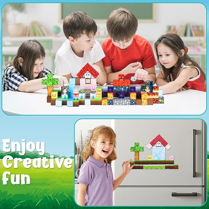 200PCS Magnetic Building Blocks, Magnet Toys Magnetic Cubes, Magnetic Blocks for Kids Ages 4-8, Stacking Magnet Blocks STEM Building Toys for Toddlers Boys Girls Ages 3 4 5 6 7 8-12 Gifts