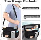 Accmor Universal Stroller Organizer with Cup Holder and Shoulder Strap, Stroller Bag Caddy Organizer Stroller Accessories for Uppababy, Baby Jogger, Nuna, Doona, Britax Strollers