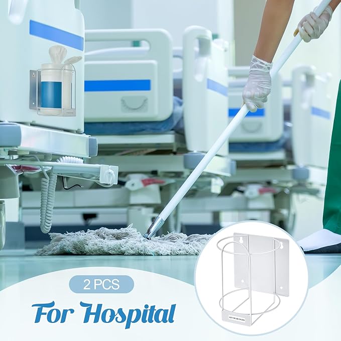 Maxcheck 2 Pack Wipes Holders Wall Brackets, Cleaning Wipes and Diapers Container Organizer Dispenser for Hospital, Kitchen, Bathroom, Offices, Home and Public Restrooms(White)