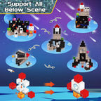 Goody King 100PCS Space Rocket Magnetic Building Blocks |Space Adventure Magnetic Tile Set, STEM Montessori Stacking Toy, Building Playsets for Boys and Girls Ages 3-10,Sensory Tile Christmas