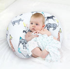 LAT Nursing Pillow for Breastfeeding with Removable Minky Cover,Ergonomic Breast Feeding Pillows for Mom and Baby,Machine Washable(Gray+Elephant)