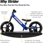 Strider 12” - Helps Teach Baby How to Ride a Balance Bicycle - for Kids 6 Months to 4 Years - Easy Assembly & Adjustments