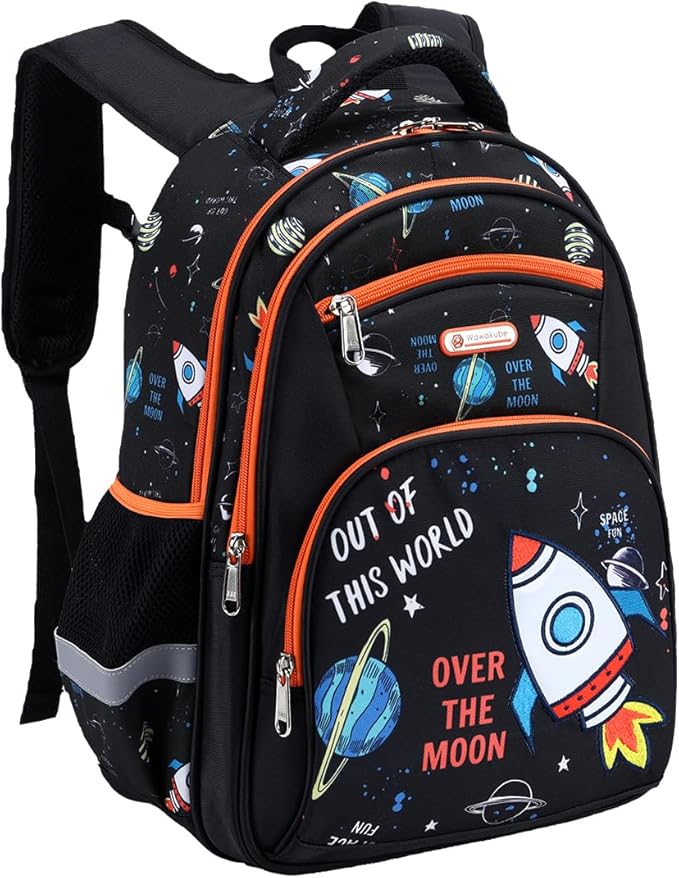Cusangel Backpack for Boys Girls School Bookbags,Kindergarten Elementary Middle School Lightweight Waterproof Multifunctional Large Capacity for Backpack (16 inch Space Fun Prints)