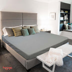 Grounding Sheet, Fitted King Size, Organic Cotton and Conductive Silver, Earth Connected Sheets for Improved Sleep, Pain Relief, Wellness. 78"x 80"x15", Gray Sheets with 15 Ft Grounding Cord