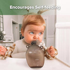 Haakaa Happii Bear Silicone Goody Pouch,Reusable Baby Food Pouches for Homemade Organic Purees, Juices, Smoothies, and Yogurt - Perfect for Toddlers and Kids - 4 Pack, 6oz