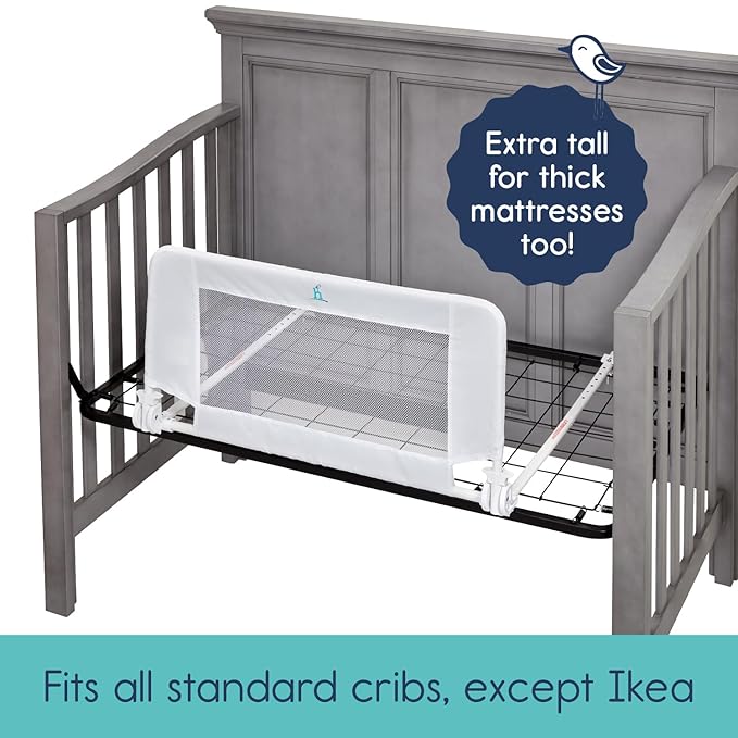 hiccapop Convertible Crib Bed Rail for Toddlers, Crib Rail Guard with Reinforced Anchor Safety