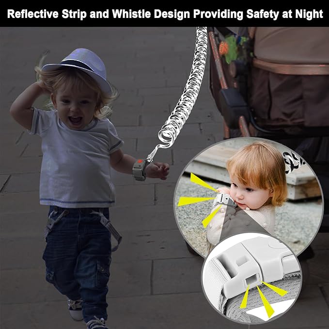 Accmor Anti Lost Wrist Link with Induction Lock, 2 Packs Upgraded Toddler Leash, Reflective Kids Wrist Leash for Baby Boys Girls, Child Walking Wristband Leash with Magnetic Unlock Design for Outdoor