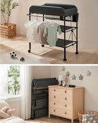 BEKA Diaper Changing Station, Portable Changing Table for Baby, Waterproof, Folding Portable Changing Station, Adjustable Height w/Organizer, Mobile Nursery Diaper Changing Table for Baby, Newborn