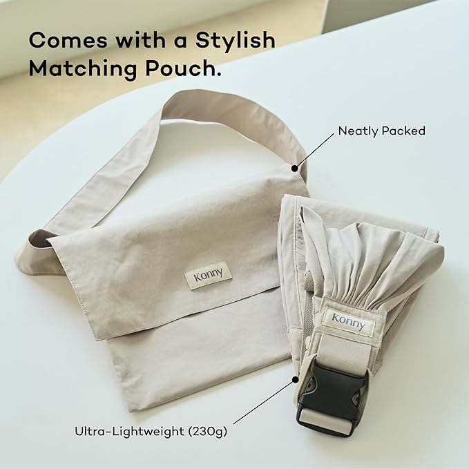 Konny Baby Carrier Hip Seat, Dual Support IHDI Certified with Two Safety Pads, Adjustable Wraps Sling Wearable One Size Fits All, Baby Essentials for 6 to 48 Months up to 44 lbs -Mocha