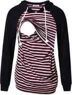 GINKANA Women's Nursing Hoodie Sweatshirt Long Sleeves Breastfeeding Maternity Tops Casual Clothes