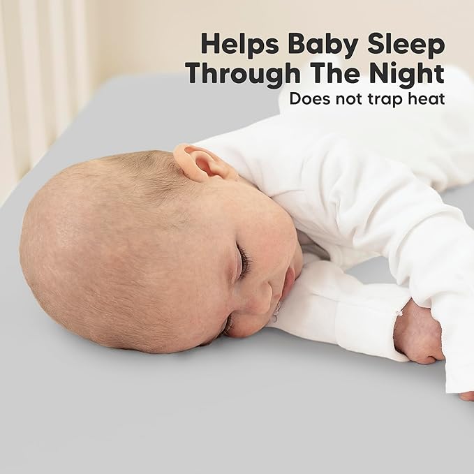 KeaBabies 2-Pack Organic Crib Sheets for Boys, Girls - 52x28 Fitted Crib Mattress Sheet Neutral, Breathable Jersey Cotton Cover for Baby Bed, Toddler Mattress, Soft & Cute Prints (French Gray)