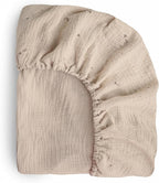 mushie Extra Soft Muslin Fitted Crib Sheet | 192 Thread Count | 28"x 52" (Falling Stars)