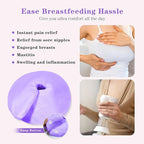 Breast Ice Packs, Hot & Cold Gel Therapy Pads for Breastfeeding, Postpartum Nursing, Engorgement, Mastitis, Pain Relief Breast Packs with Soft Covers, 2 Pack(Purple)