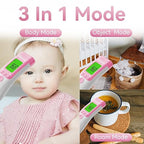 Digital Non-Contact Infrared Forehead Thermometer for Adults, Kids, and Baby, 3-in-1 Medical Grade Thermometer with Fever Indicator, Instant Reading, Backlit LCD Display
