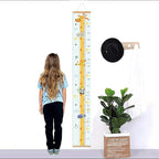 Kids Growth Chart, Wood Frame Fabric Canvas Height Measurement Ruler from Baby to Adult for Child's Room Decoration 7.9 x 79in (7.9 x 79in, Giraffe)