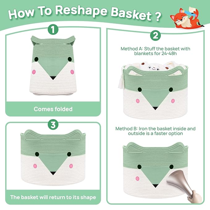 Large Baby Basket Toy Storage 3 Pack, (20"x13.8") Woven Baby Laundry Basket, Stuffed Animal Storage.