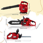 3 Pcs Toy Gardening Tool Set for Kids Toy Leaf Blower Hedge Trimmer Chainsaw Pretend Play Set with Lights and Sounds Birthday for Boys Girls