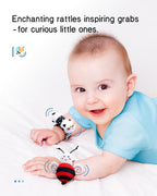 Infinno High Contrast Baby Toys Infant Rattle Socks and Wristband Set, Ideal Baby Sensery Toy Gifts for Newborn 0-12 Months, Perpect Black and White Toys for Boys and Girls As Baby Shower Gifts