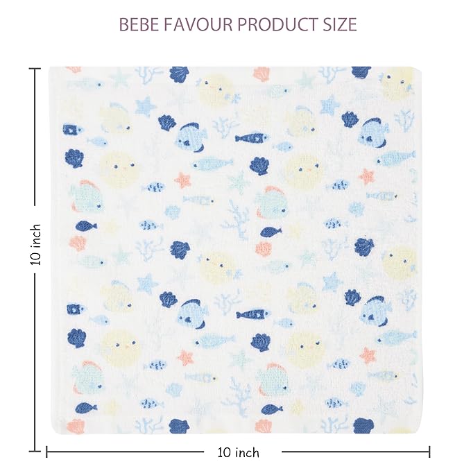 Baby Washcloths 6 Pack 100% Cotton Soft and Absorbent Terry 10" x 10" Wash Cloths Wipes for Face Hand Body Burp Rag with Sensitive Skin for Newborns Infants Toddlers