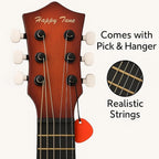 23" Acoustic Guitar, Kids 6 String Toy Guitar - Realistic Steel Strings - Beginner Practice First Musical Instrument for Children, Toddlers (Mahogany)