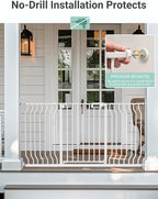 Mom's Choice GROWNSY Baby Gate, 57"-62" Auto-Close Dog Gate for Stairs & Doorways, Pressure-Mounted Easy Install Baby Gate - No Drill, Walk Through, Safe & Durable