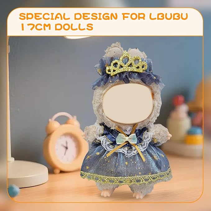 5 Complete Style Clothes Sets for 17cm Dolls - Hat & Overalls Dress Up Outfit for 17cm 15cm Dolls,Designer Outfits Bundle with Luxury/Cute/Sporty Themes, Gift for Doll Lovers (Cute, 17cm/15cm)