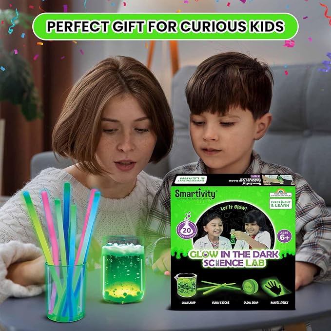 Smartivity Glow Magic Science Kit for Kids Ages 6-7-8-9-10-11-12 Years | 20 Amazing Science Experiments I Birthday Gifts for Boys & Girls | STEM Kit Toy for 6-12 Years Old