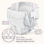 Bambo Nature Hypoallergenic Baby Diapers, Eco-Labelled Sustainable Diapers, Enhanced Leakage Protection, Totally Chlorine-free, Skin Friendly, and Super Absorbent - Size 1 (216 Count)