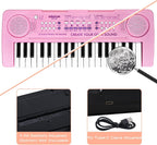 Raimy 37 Keys Keyboard Piano for Kids, Portable Keyboard Piano Early Learning Educational Electronic Musical Instrument Toys Gifts for 3 4 5 6 7 8 9 Year Old Boys and Girls (Pink)