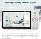 LeapFrog LF915-2HD Baby Monitor, 2 Cameras, 5” 720p Screen, 360° Pan-Tilt-Zoom, Color Night Vision, Night Light, Two-Way Intercom, Secured Transmission No WiFi