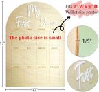 One Year Birthday Wooden Photo Board My First Year Milestone Photo Board 12 Monthly Picture Frame Baby First year Wood Acrylic Sign 1st Birthday Decorations Baby Keepsake Gift (2" x 3" photos - Wallet Size)