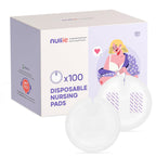 Nuliie Super Absorbent & Featherlight Disposable Nursing Pads 100 Count, Stay Dry, Soft & Breathable Breast Pads for Leaking Milk, Leakproof, Individually Packaged Breastfeeding Essentials for Moms
