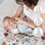 Little Grape Land Nursing Pillow for Infants, Breastfeeding Pillows, Baby Support Pillow for Nursing, Bottle Feeding, Tummy Time with Machine Washable Cover & Breathable Filling (Spring Flower)