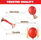 JOYIN 150 Pcs Red Balloons, Different Sizes 18 12 10 5 Inch Red Latex Balloon Arch Kit with Instruction for Birthday Party Decoration Graduation Wedding Holiday