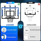 Kids Indoor Basketball Hoop with Scoreboard & Timer,Toddler Adjustable Height Basketball Goal Toy for Outdoor Backyard,Sports Game Play