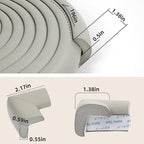 2 Pack L Shape Extra Thick Furniture Table Edge Protectors Foam Baby Safety Bumper Guard 16.4 Ft, Hearth Cushion, for Table, Fireplace, Countertop(with 8 Corners) (Gray)