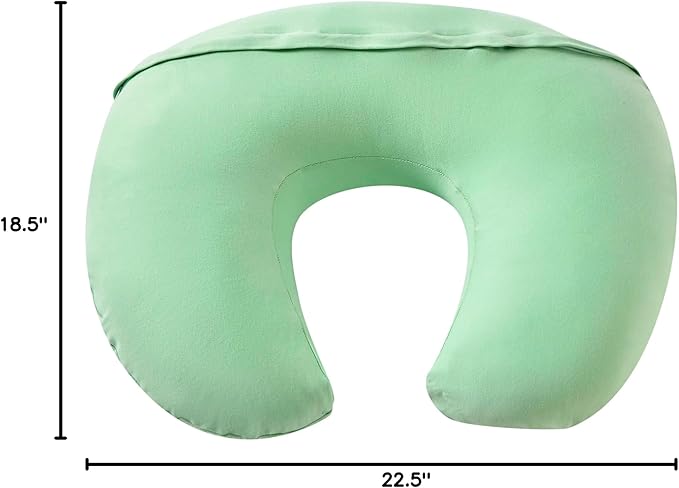 Nursing Pillow, Plus Size Breastfeeding Pillow Original Support for Baby Boys Girls Breastfeeding Essentials, with Removable Soft Cotton Cover (Green, Standard (23.62 * 18.11 * 5.91 Inches))