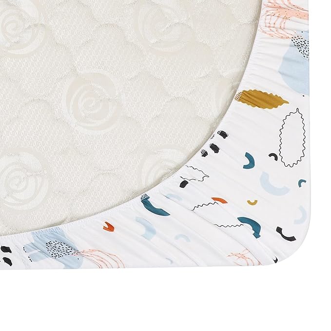 Onacosht Pack and Play Sheets 3 Pack for Baby Boy, Stretchy Jersey Knitted Portable Mini Crib Sheets Playard Mattress Cover, Woodland Animal Elephant Fox Lion Bear Giraffe Zebra Printing