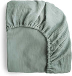 mushie Extra Soft Muslin Fitted MINI Crib Sheet | 24"x 38" (Roman Green)
