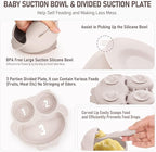 Baby Weaning Set - Silicone Toddler Feeding Set (10 Pcs) with Adjustable Bib, Suction Bowl, Plate, Fork, Spoon, Water & Snack Cup Kit - Baby Led Weaning Kit