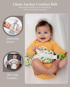 Changing Pad Strap – Soft, Adjustable & Secure Anti-Escape for Infants 0-24 Months. Universal Fit for Changing Pads & Changing Tables, Easy-Clean Fabric. Comfortable & Portable (Grey)