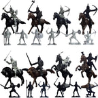 28pcs/Set Medieval Knights Toy Soldier - Army Figures Miniature Playset with Cavalry, Horses and Soldiers (Knights and Horse Set)