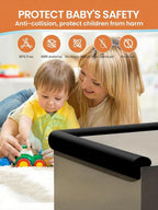 Baby Proof Edge Corner Protector, 6.56FT 0.47''Th L-Shape Furniture Corner & Edge Safety Bumpers with 6 Corners, Pre-Taped, Soft NBR Rubber Foam Desk Edge Cushion Wall Corner Protector（Black）