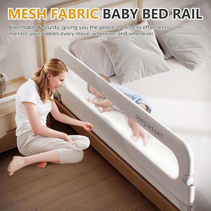 Foldable Toddler Bed Rails - Kids Guard Bumper for Crib Safe Bed Side Rail for Twin Queen King Full Size Beds(78.7inch)