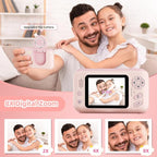 Kids Camera Girls for 3 4 5 6 7 8 9 Years Old Girls,1080P HD Video Selfie Camera with 32G SD Card Kids Digital Camera Toys for Toddler Birthday Gifts Pink