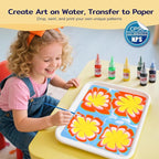 Marbling Paint Art Kit for Kids, Arts and Crafts Set for Girls & Boys Ages 8-12, Craft Kits with 16ml-12pcs & 25 Papers, Art Supplies, Birthday Gifts & Creative Toys for Kids Age 8 9 10 Year