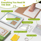 Baby Keepsake Frame,Personalized Newborn gifts,Newborn footprint kit,Baby hand and footprint kit,new mother gifts(grey)