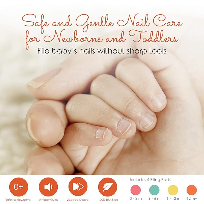 Replacement Filing Pads for Cherish Baby Care Electric Baby Nail Trimmer - Includes 4 Filing Discs for Newborn to Toddler