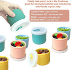8.5 OZ Silicone Food Storage Containers, Baby Food Storage Jars with Airtight Lids and Snack Cup Lid, Freezer, Microwave and Dishwasher Safe, Reusable Snack Containers for Kids, Infant, Toddler, 4 Pcs